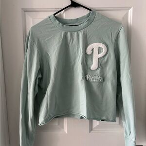 Phillies Tiffany Blue Cropped Long Sleeve